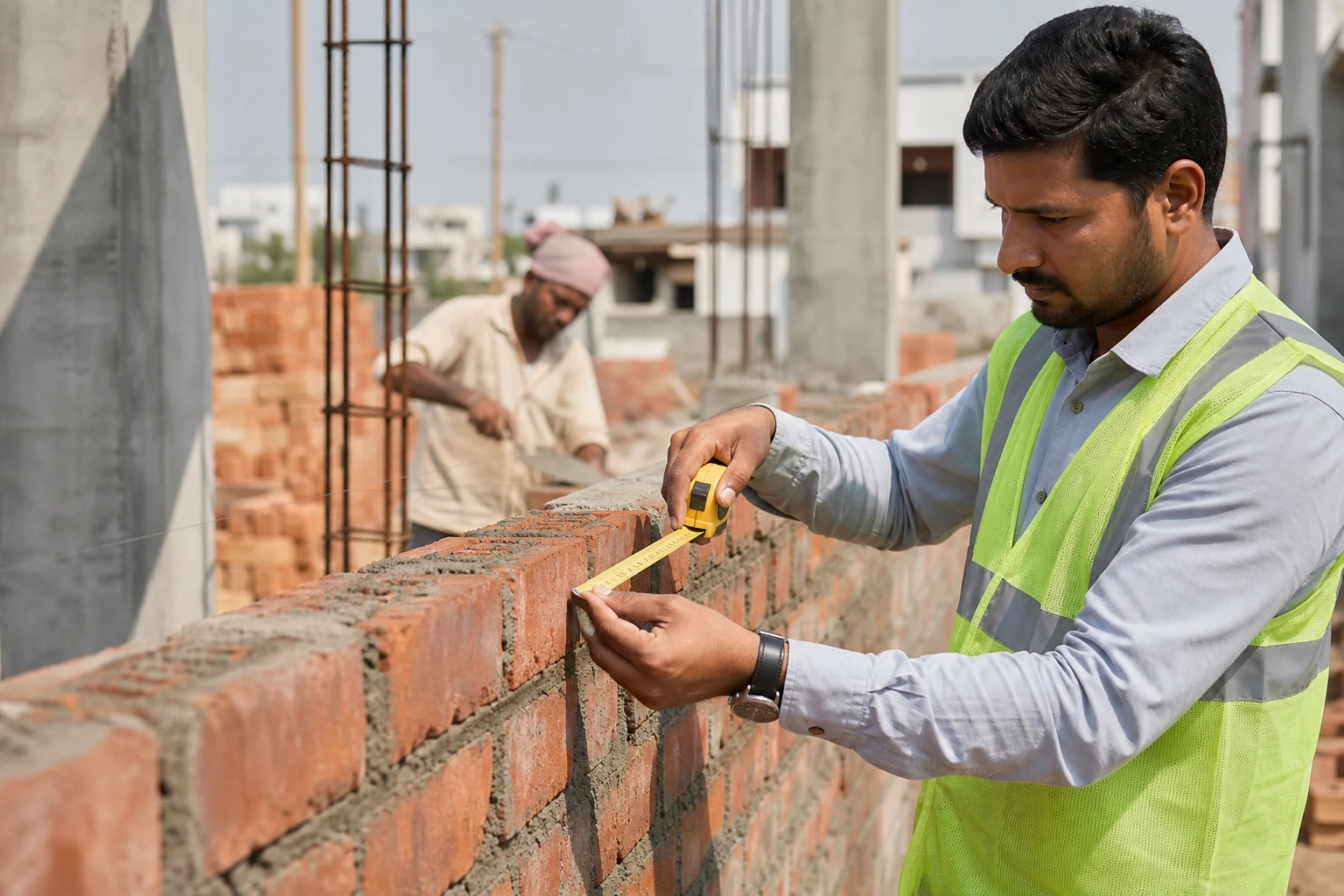 Quality inspection during masonry work